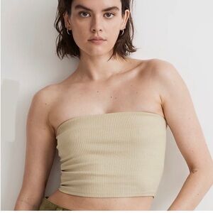 New Madewell ribbed crop top strapless